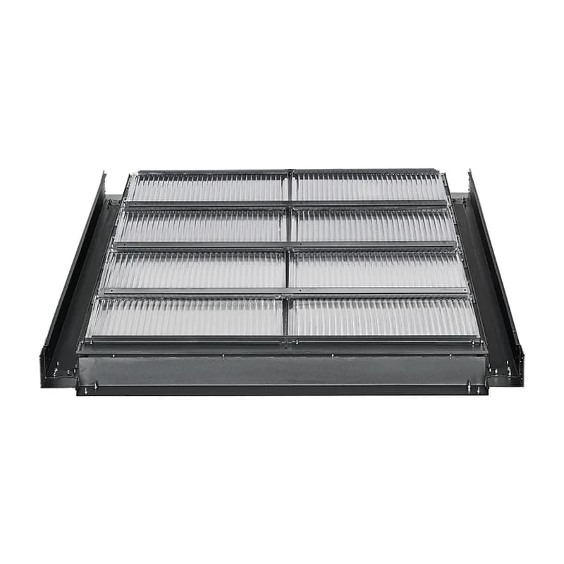The Net-Contain Ceiling Grid Kit is used with the Drop Away Roof Panel to suppress fire in the data center. It is part of the Universal Aisle Containment thermal solution. The 4-foot (1200mm) ceiling grid is white.