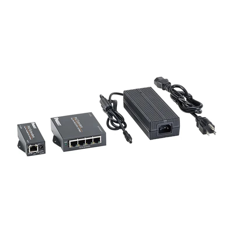 The PoE Extender Kit with 1 Port Tx And 4 Port Rx Box, 110W PS is part of Panduit's family of PoE Extender solutions.