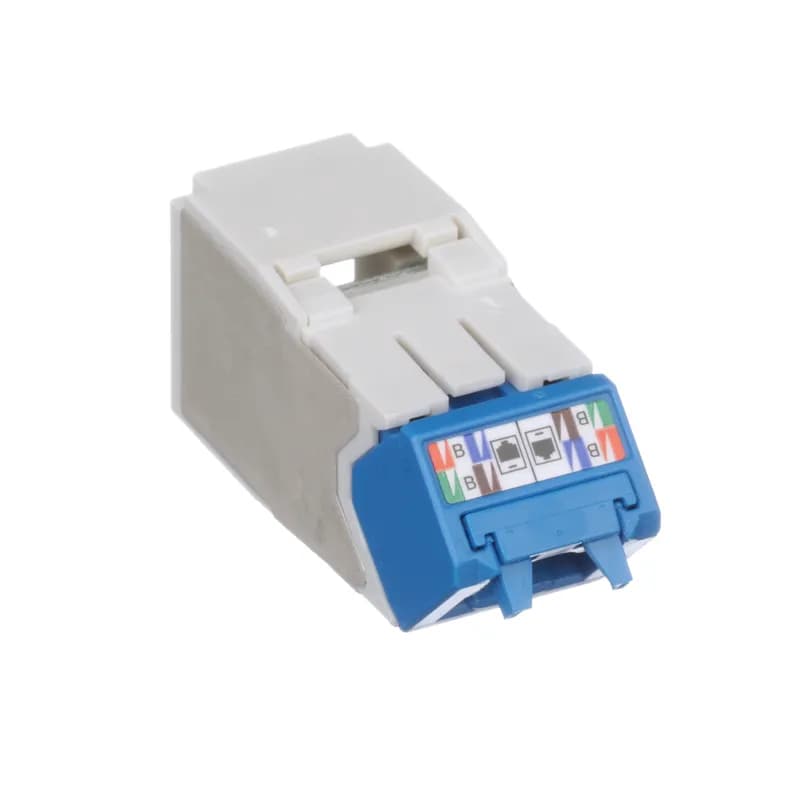 The Mini-Com Cat 6A UTP RJ45 Up/Down 45 Angled TG Jack Module is designed to terminate 4-pair, 22-26 AWG twisted pair cable and improves cable routing to jacks in tight spaces. Each module is 100% factory tested to exceed industry standard performance requirements. TG style termination eliminates the need for a termination tool. Each jack is individually serialized for traceability and is compatible with Mini-Com Modular Patch Panels and Faceplates.