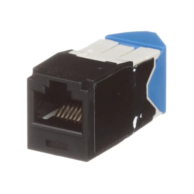 The Mini-Com Cat 6A UTP RJ45 Left/Right 45 Angled TG Jack Module is designed to terminate 4-pair, 22-26 AWG twisted pair cable and improves cable routing to jacks in tight spaces. Each module is 100% factory tested to exceed industry standard performance requirements. TG style termination eliminates the need for a termination tool. Each jack is individually serialized for traceability and is compatible with Mini-Com Modular Patch Panels and Faceplates.