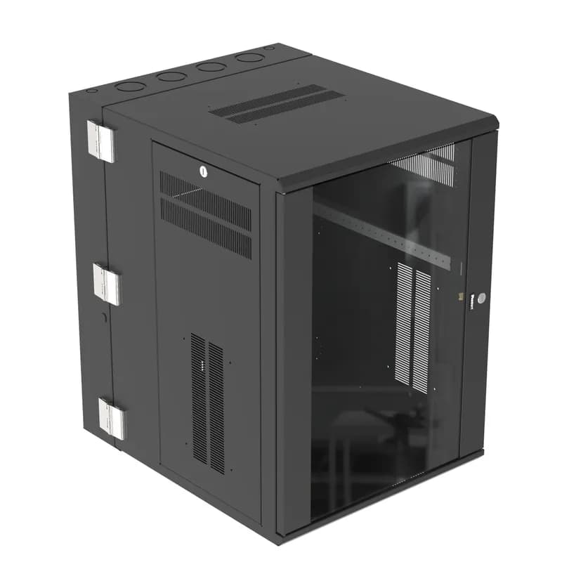 Panduit PZWMC1830W - The PanZone Wall Mount Cabinet with windowed door is 30 inches deep and includes hinged doors on the front and back for complete access to networking equipment to make moves, adds, and changes easy. The removable side panels allow for access to cable routing. The enclosure is engineered to allow proper climate control for use with various networking equipment. The 18 RU enclosure is rated to 300 pounds and is black.