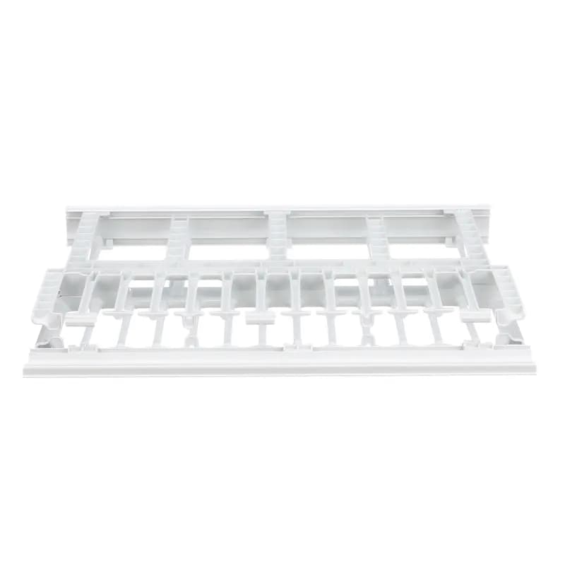 The NetManager High Capacity Horizontal Cable Manager cost-effectively organizes and protects copper and fiber network cabling in any standard EIA 19 inch (483mm) rack or cabinet. Large front finger openings easily accommodate Cat 6 and 6A cables, reducing installation time and maintenance costs. The dual-sided manager is 2 RU and has hinged front and rear covers. The manager is white.
