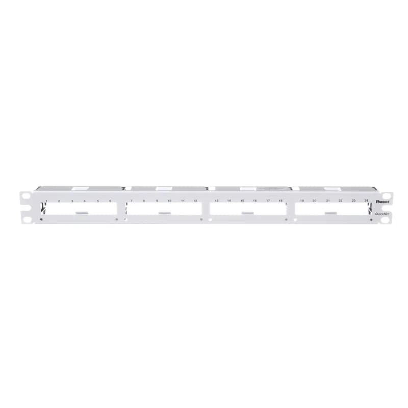 QN PATCH PANEL, FLAT, 24 PORT, 1RU, WHITE
