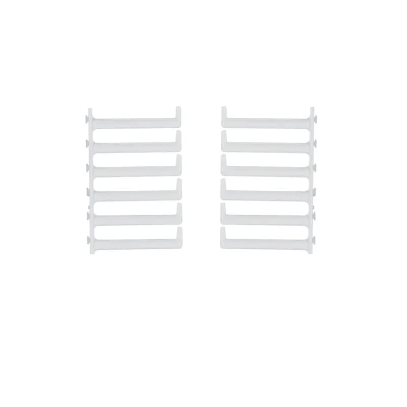 The PatchRunner 2 Vertical Cable Manager Replacement Finger Kit includes one left 6 RU finger section and one right 6 RU finger section. Finger sections are used with the PatchRunner 2 Vertical Cable Managers (PR2V) and PatchRunner 2 Enhanced Vertical Cable Managers (PE2V) and can be easily replaced in the field. The 6 RU finger section is used at the very top of a 52 RU cable manager. Fingers sections are white in color.
