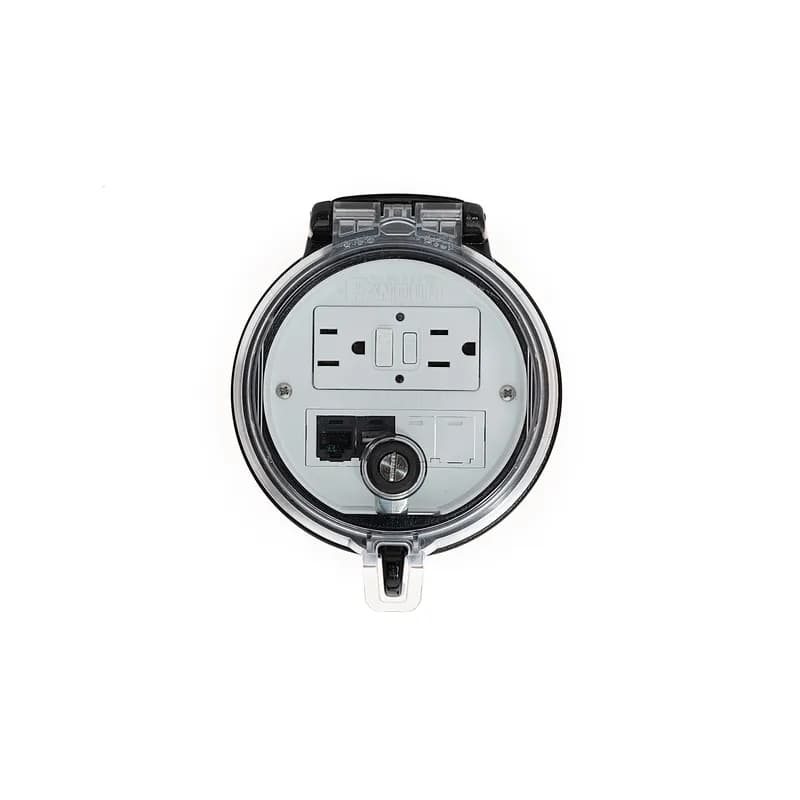 Panduit DAP4BC-G0-5U - Data Access Port, 4in. Base, GFCI Outlet, CAT 5e Coupler, USB Coupler