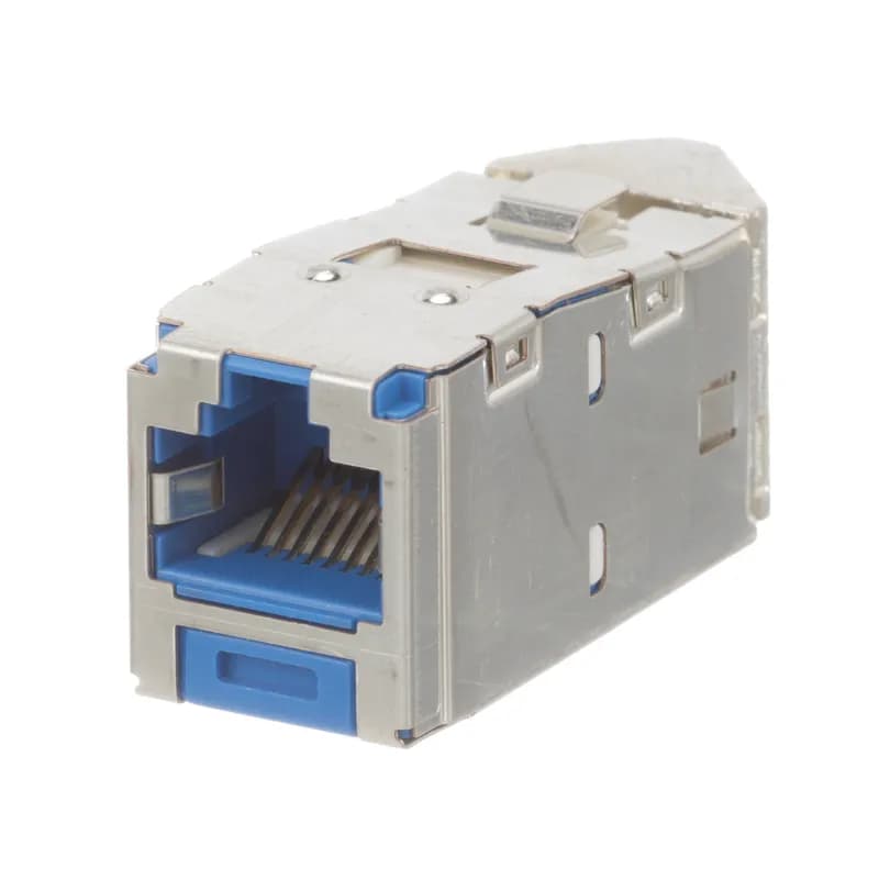 The Mini-Com Cat 6A Shielded RJ45 Left/Right 45 Angled TG Jack Module is designed to terminate shielded 4-pair, 22-26 AWG twisted pair cable and improves cable routing to jacks in tight spaces. Each module is 100% factory tested to exceed industry standard performance requirements. TG style termination eliminates the need for a termination tool. Each jack is individually serialized for traceability and is compatible with Mini-Com Modular Patch Panels and Faceplates.