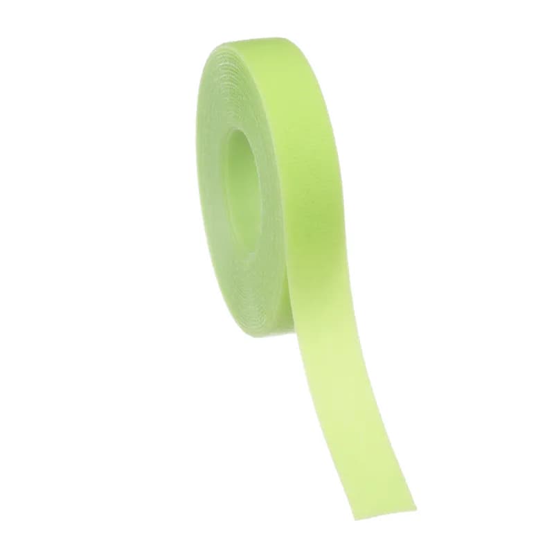 Tak-Ty hook & loop strip roll cable tie, 15' (4.6m) length, .33 (8.4mm) width, nylon loop, nylon hook, Lime Green.