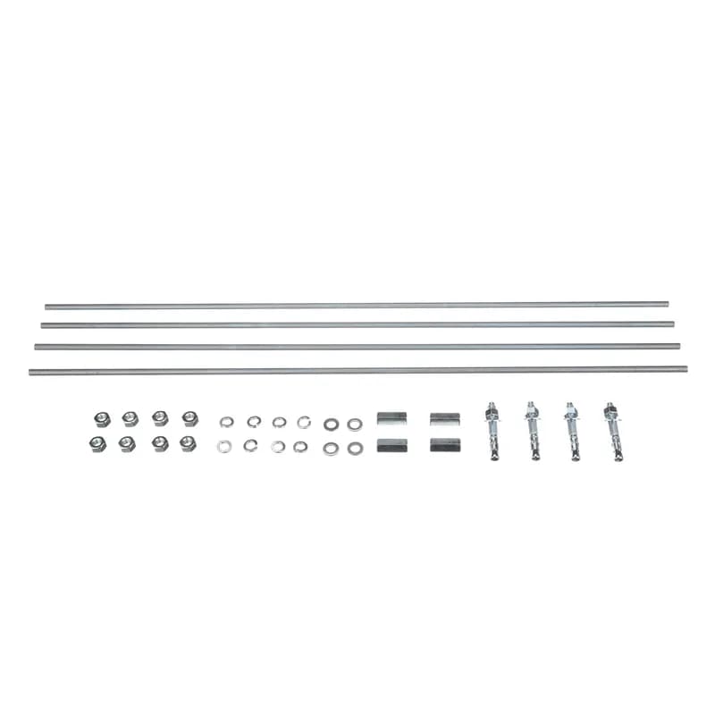 Panduit RFA3KIT - The Raised Floor Rack Anchor Kit allows the user to secure a 2-Post Rack, 4-Post Rack or cabinet to a raised floor (up to 36" height) with threaded rod extended to anchor at the sub-floor. Includes four pieces of threaded rod and four anchors. Product is made of steel and is silver in color.