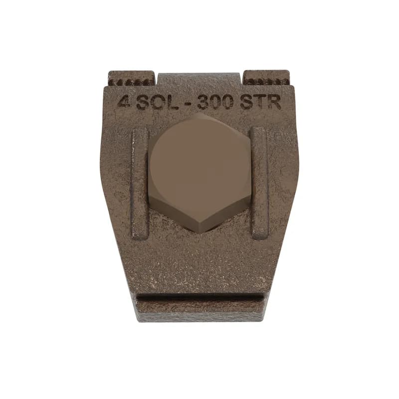 The GM-3E-X Bronze Grounding Clamp is used to ground copper code conductor to flat surfaces. Cast from high strength, electrolytic brinz to provide reliable grouding connections, high strenght silicon bronze hardware for long term reliable assembly. Accomidates a wide range of conductor sizes, incorporates spacer plate to separate conductor from mounting surface. Meets cULus 467 for grouding and bonding, suitable for direct burial in earth or concrete.