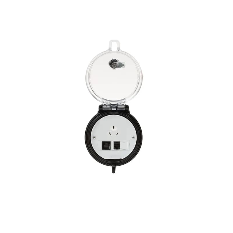 Data Access Port, 4in. Base, China/NZ/Aus Outlet, CAT 5e Coupler, 3 Amp Breaker