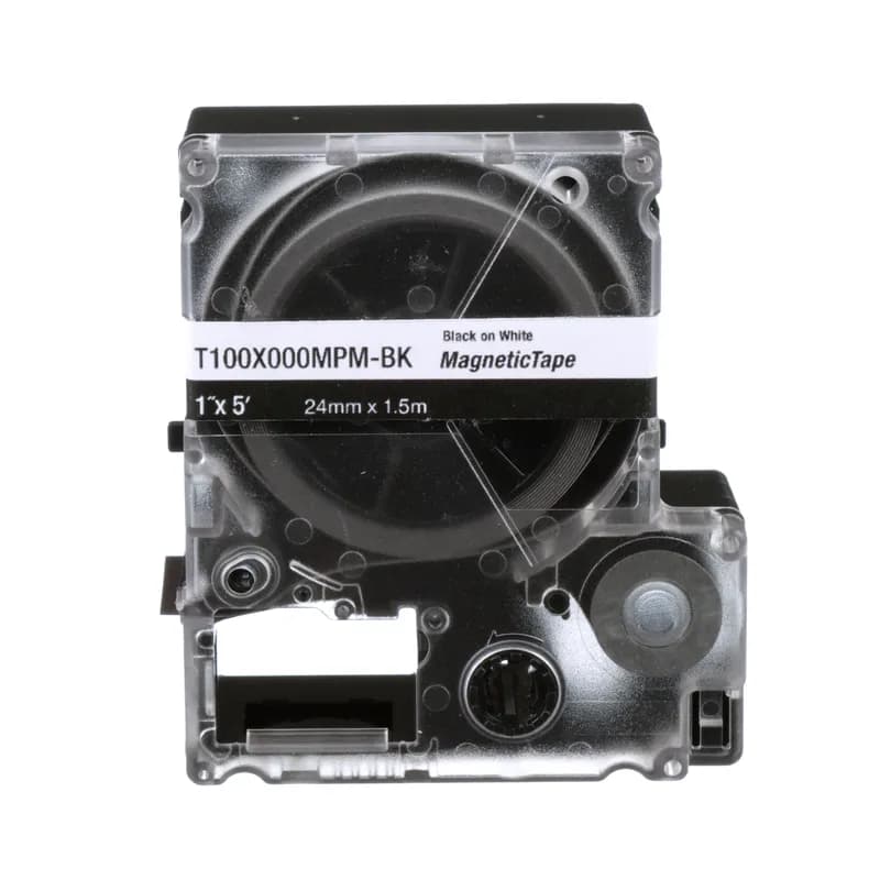 Panduit T150X000MXM-BK - The T150X000MXM-BK Magnetic Continuous Tape Cassette includes both label material and ribbon for easy changeover. Print custom pipe markers, voltage markers, signs, bin markers, and network identification labels on demand. For flat label applications only. For use with the MP300 printer. Magnetic. 1.5" x 4.9' (36 mm x 1.5 m). Color Black on Yellow. 1 cassette per package.