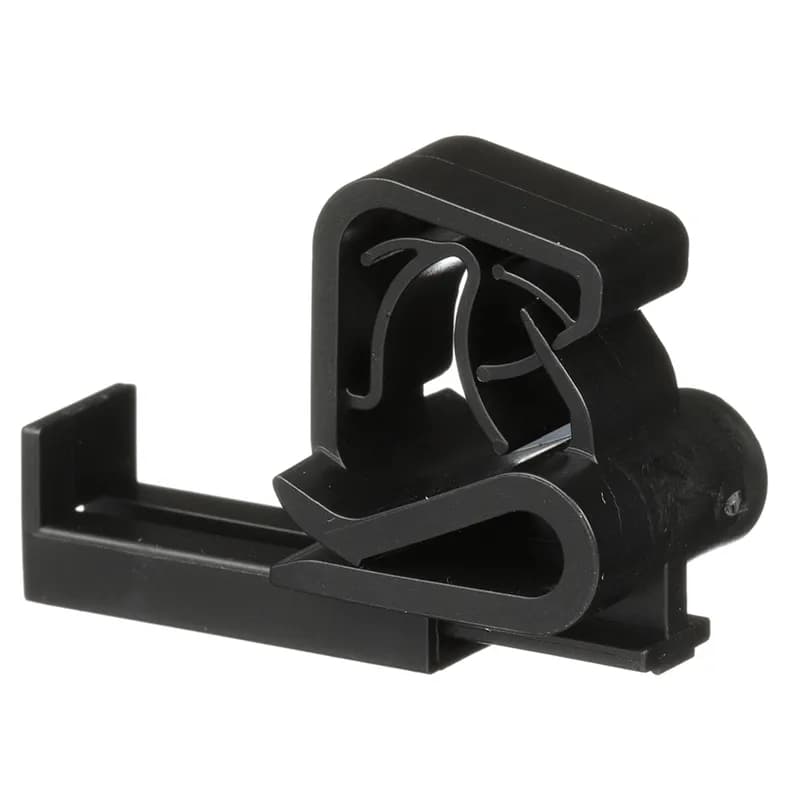Panduit UCCPU-C130 Universal Cable Clips for Parallel Type Cable Up, are adjustable edge clips designed for various rack sizes. Their teeth lock feature prevents movement and can handle multiple gauges. Great for managing PV cable on solar panels. Maximum cable diameter of 0.25 -0.30 (6.5-7.5mm), frame thickness of 0.04 -0.12 (1.0-3.0mm) and frame width of 0.78 -1.38 (20-35mm). Includes UCCCUL-X130 latch. Made of Weather Resistant Acetal, are black in color and come in packages of 100.