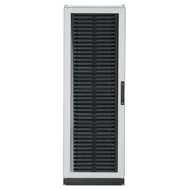 Pre-configured micro data center, NEMA Type 12 with 42U. The cabinet includes two solid side panels, network cabling, patch panels, cable management, grounding, and casters. The NEMA MDC allows 19" rack mount equipment to be quickly and reliably deployed while protecting the critical physical media that makes up the industrial network.