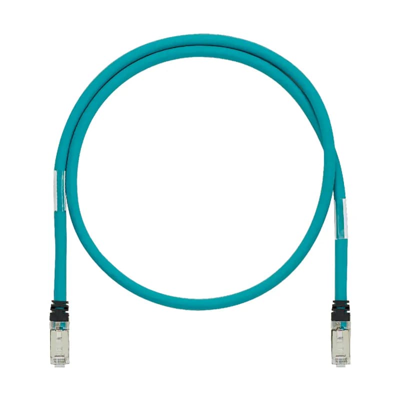 Patch Cord, IndustrialNET, Cat6A, Shielded, 600V, RJ45 plug to RJ45 plug, Teal, 3.5 meter