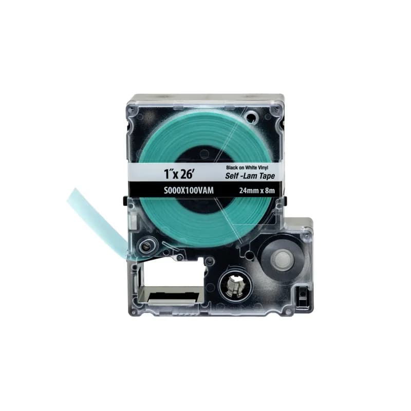 MP Self-Laminating Label Cassette, 1.00" W x 26' L, 12 - 10 AWG Wire/Cable, White Print-on area, Vinyl, Clear/White, 1 pc. Package Quantity.
