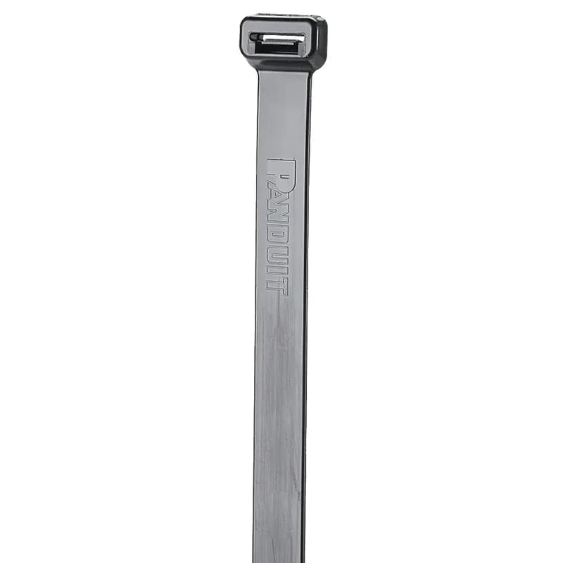 Panduit PLWS4EH-TL350 Wide Strap Cable Ties provide an easy-to-install way to secure hoses, tubes, wires and wiring bundles. The wide, thin body is more flexible and ideal for heavy duty applications such as Truck and Heavy Equipment. Extra-Heavy cross section, 15.1 (384mm) length. Made of Heat Stabilized, Weather Resistant, Impact Modified Nylon 6.6 for high temperature and ultraviolet light resistant applications. They are black in color and come in packages of 250.