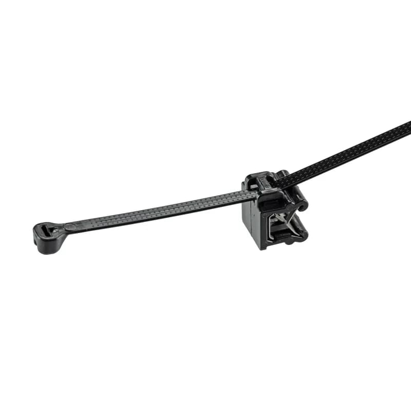The CMSA24-B2S-D300 Edge Clip with Cable Tie Mounts helps secure wire and cable bundles with versatile mounting to edges without adhesives or drilling. Pre-assembled with a barb cable tie for securing and routing cables parallel and adjacent to a 3mm to 6mm edge. Ideal for a range of applications such as automobiles, trains, heavy equipment, and trucks. Color Black.