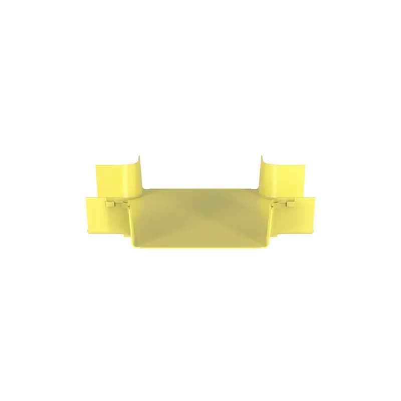 The FiberRunner 12x4 4-Way Cross Fitting attaches to 12x4 channels and/or fittings to create a horizontal 4-way cross intersection with two 12x4 exits.