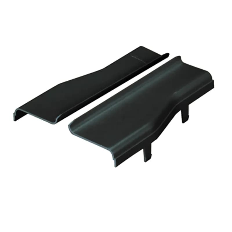 The FiberRunner Split Cover is for the 6x4 to 4x4 reducer fitting. The split cover has a snap-on feature that allows the cover to be installed and removed with no tools required. It creates a radiused 0.75 inch (19mm) opening for easy access to add or remove cables.