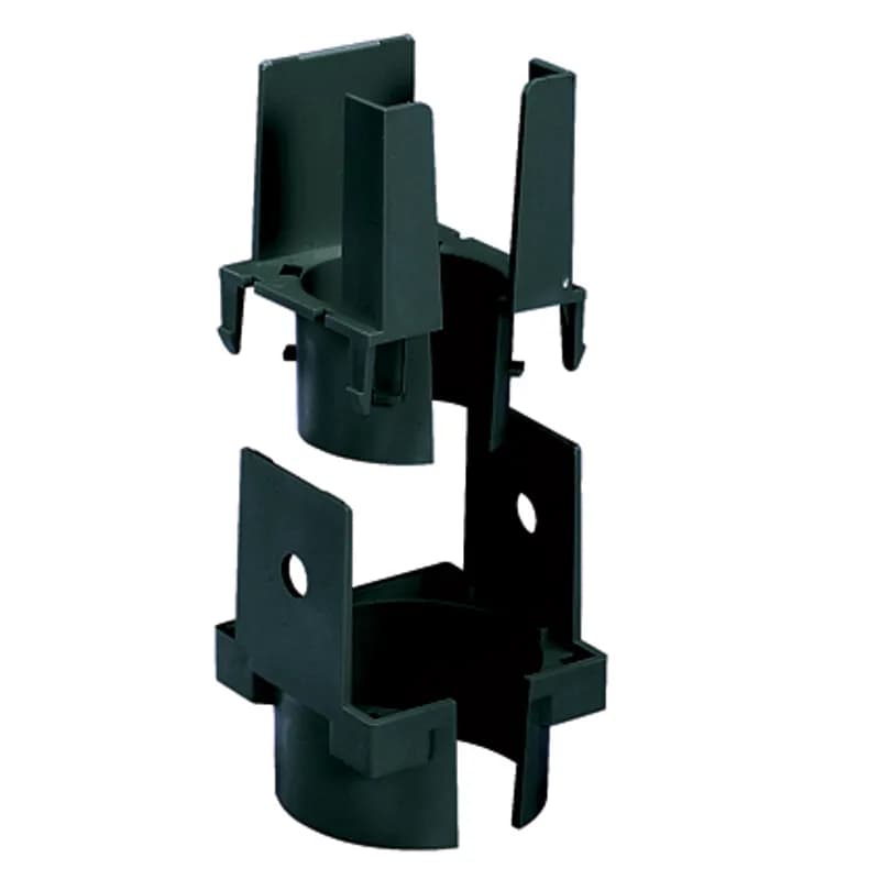 The FiberRunner 1-Port Spillout is used with a 2x2 fitting. The spillout is used to route cable into three separate 1.5 inch (3.8mm) diameter split corrugated tubing.