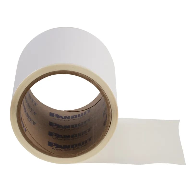 Ink Jet Vinyl Continuous Tape, 4 Inches Width x 100 Feet Length, White, Standard Adhesive.