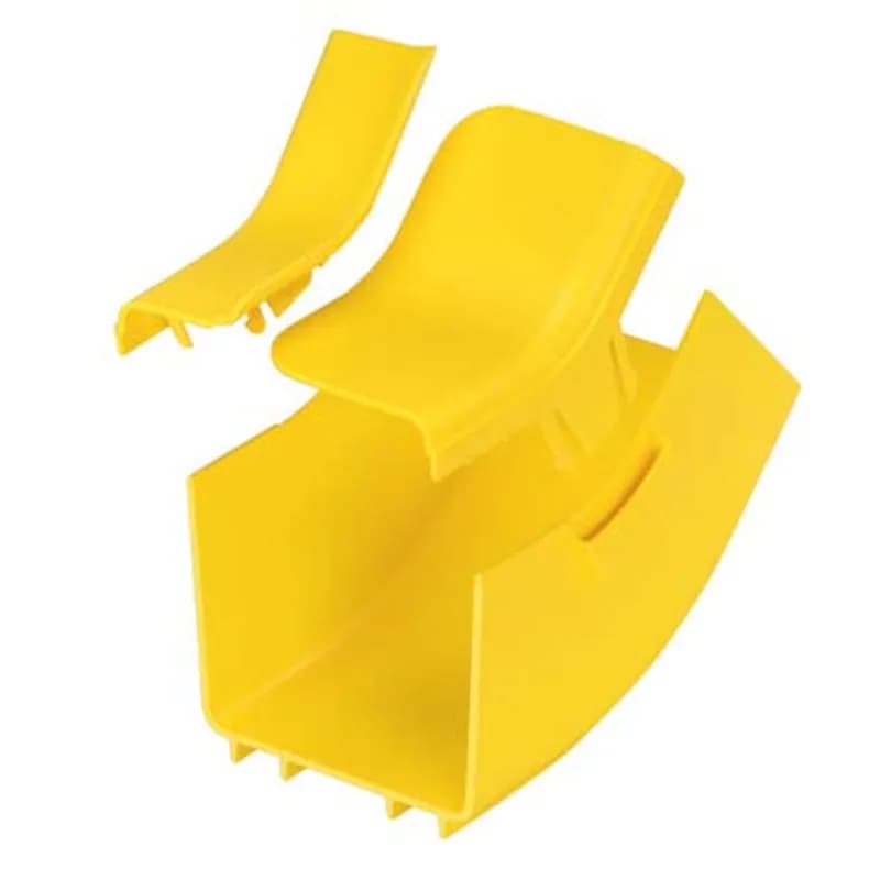 The FiberRunner 4x4 Inside Vertical creates a 45 upward angle from a straight horizontal run. It is used with outside vertical 45 angle fitting FROV454X4LYL to change the level of a straight horizontal run.