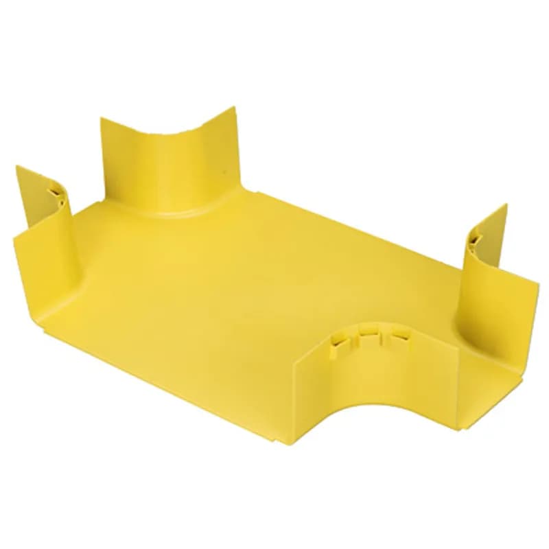 The FiberRunner 12x4 4-Way Cross Fitting attaches to 12x4 channel and/or fittings to create a horizontal 4-way cross intersection with two 4x4 exits.