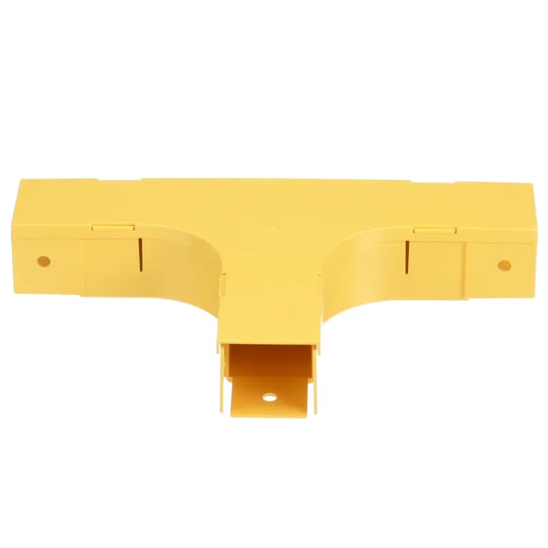 The FiberRunner 2x2 Horizontal Tee creates a 90 horizontal branch from straight horizontal runs. The horizontal tee provides versatility due to multiple spillout options that include spill-over fittings and the vertical tee which accepts a three-sided trumpet, transition to corrugated tubing and the FiberRunner System.
