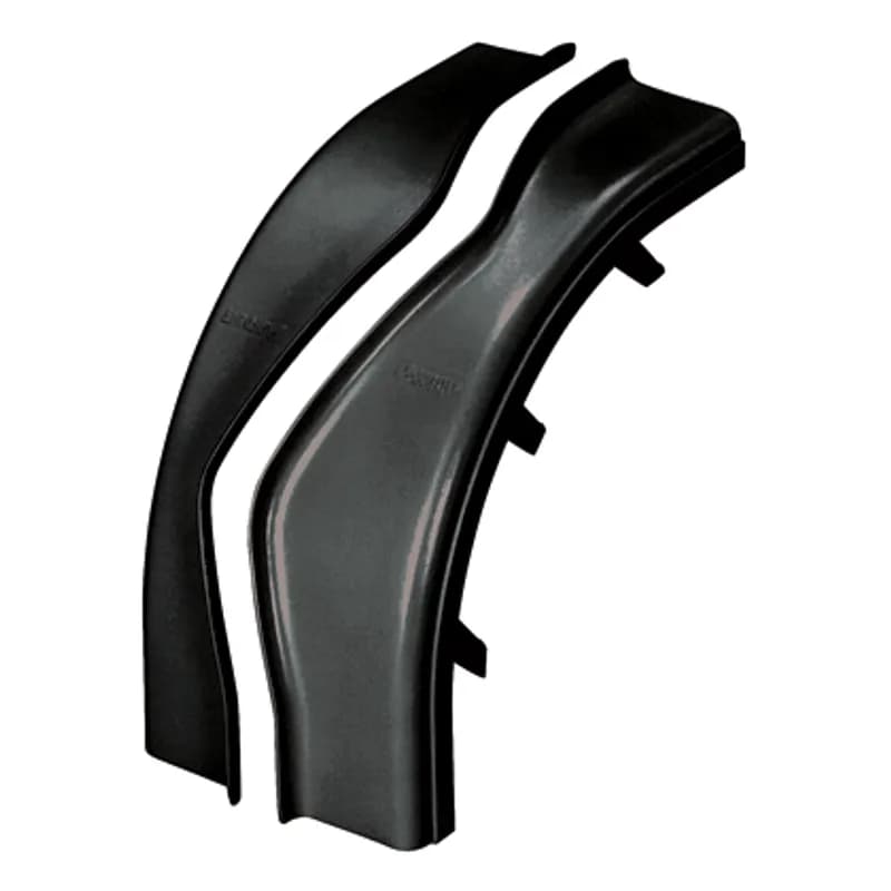 The FiberRunner 4x4 Outside Vertical Right-Angle Cover creates openings for easy access to add or remove cables.