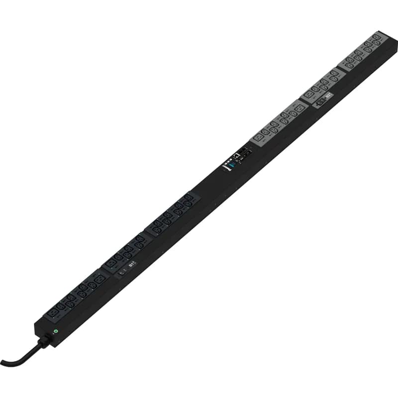 This Panduit G5 Monitored & Switched per Outlet PDU features (48) C13 outlets. It is a 30 amp, 415 V, three phase PDU with an IEC 60309 3P+N+E 6h 30A (IP44) input plug and a 10 foot (3m) power cord.