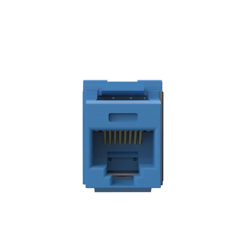 Panduit NK6X88MBU-Q - The NetKey Cat 6A UTP RJ45 Punchdown Keystone Jack Module is designed to terminate 4-pair, 22 26 AWG twisted pair cable. Each jack is 100% factory tested to exceed industry standard performance requirements. Contacts are plated with 50 microinches of gold for superior performance. Jacks are individually serialized for traceability and are compatible with keystone interfaces such as NetKey Faceplates, Modular Patch Panels, and Surface Mount Boxes. The jack is blue and includes 25 per package.