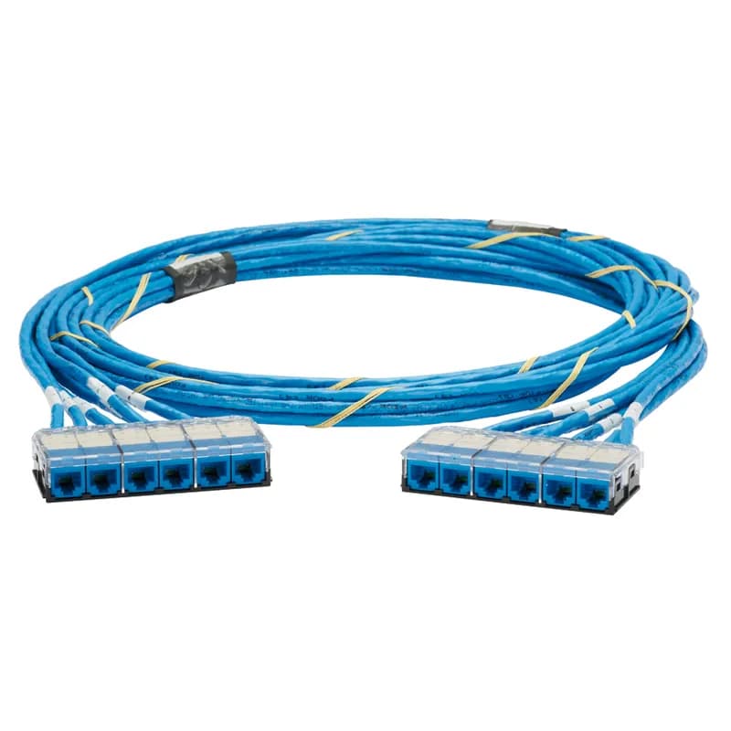 Panduit QZRBCCB0001F010 - QuickNet Cable Assembly Cat 6A UTP Riser Cable with pre-terminated UTP Jack Module Cassettes on each end.