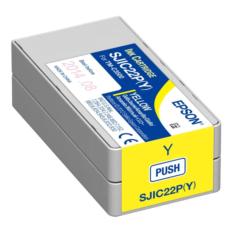 Panduit PSJIC22PY - Panduit PGJIC22PY Yellow Ink Jet Ink Cartridge for PTM-C3500 color ink jet printer. Includes 1 cartridge per package.