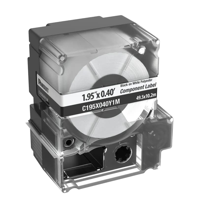 Panduit C195X040Y1M - The C195X040Y1M Non-Adhesive Polyester Component Label Cassette includes both Label Material and Ribbon for easy changeover. Die-cut labels designed to provide maximum aesthetic quality and appearance for identifying Single-Gang Faceplate. Temperature Range: -40 F to 180 F (-40 C to 82 C). For use with the MP300 printer. Non-adhesive Polyester. 1.95" x 0.40" (49.5 mm x 10.2 mm). Color White. 125 Labels per Cassette. 1 Cassette per Package.