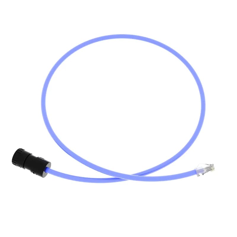 Panduit FC-ICCP1MBU - The TX6A Category 6A UTP FieldCord easily connects network devices, especially those with limited space for cords or RJ45 plugs, to network cabling. The FieldCord assembly combines a compact RJ45 plug, a 1.0 meter length of Category 6A UTP Plenum-rated 23AWG cable, and an in-line field-terminable connector for mating to 4-pair 100-ohm UTP twisted pair cabling. Blue cable color.