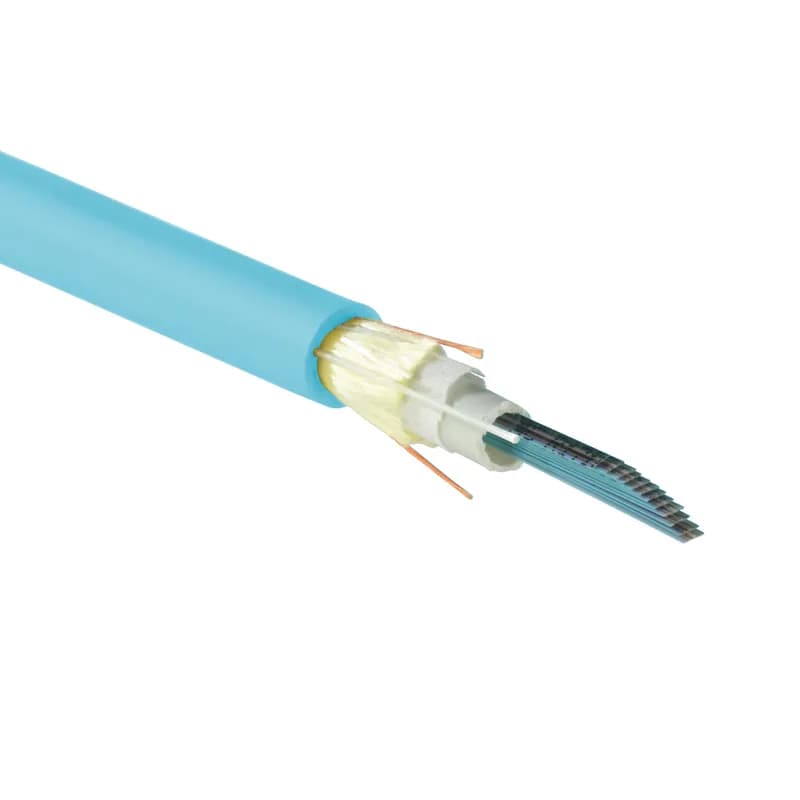 50?m OM4 48-Fiber Indoor Distribution Cable, OFNP, Ribbon Aqua