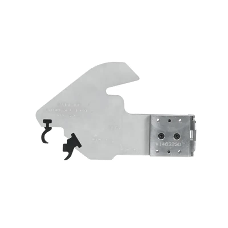 PAT Robot Test Tool with Rubber Jaws is used during robot tie installation programming providing a safe method to debug robot software without damaging actual PAT tools (test tool is not provided with the PAT/Robot Integration Kit)