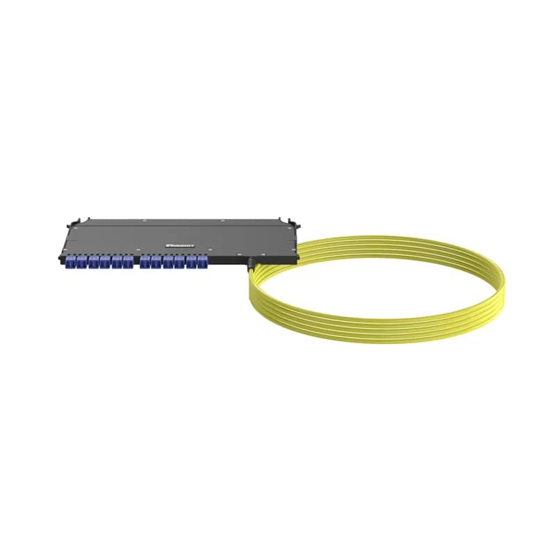 OS2 Single Mode 24 Fiber Indoor Small Diameter Trunk, Euroclass B2ca, FlexCore Front Access ODF LC Cassette, Right side Blunt end, Standard Insertion Loss, No pulling Eye - 15 Meters