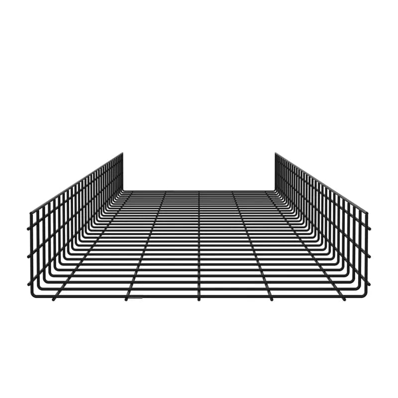 The 6" height x 24" width wire basket is available in a black powdered coated finish. The wire basket can be used in many applications to route cable to the needed location. It s design enable users to have to cut less wires on a basket with improves risk mitigation.