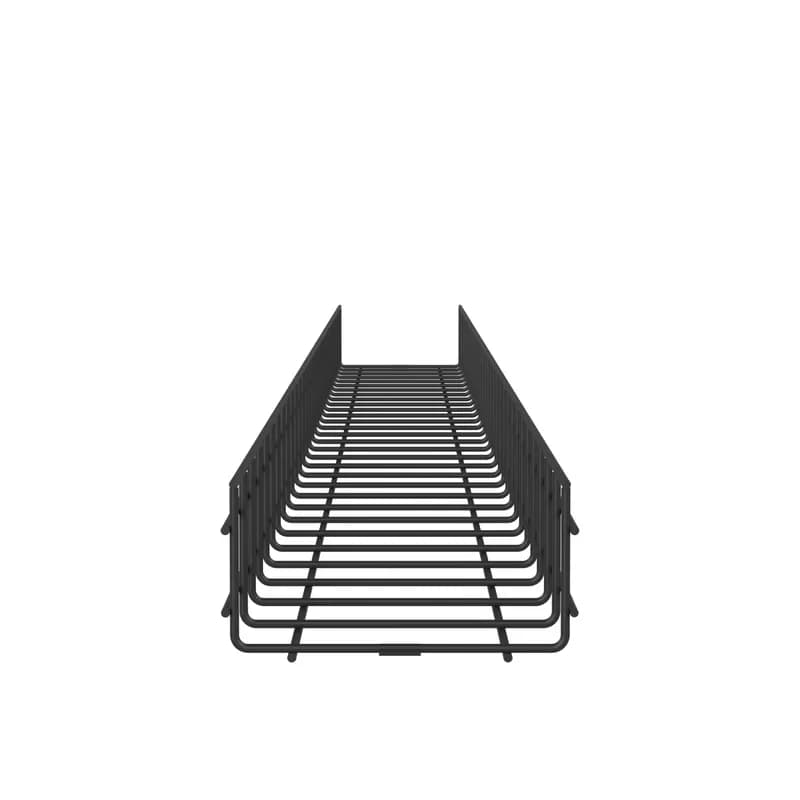 The 4" height x 8" width wire basket is available in a black powdered coated finish. The wire basket can be used in many applications to route cable to the needed location. It s design enable users to have to cut less wires on a basket with improves risk mitigation.