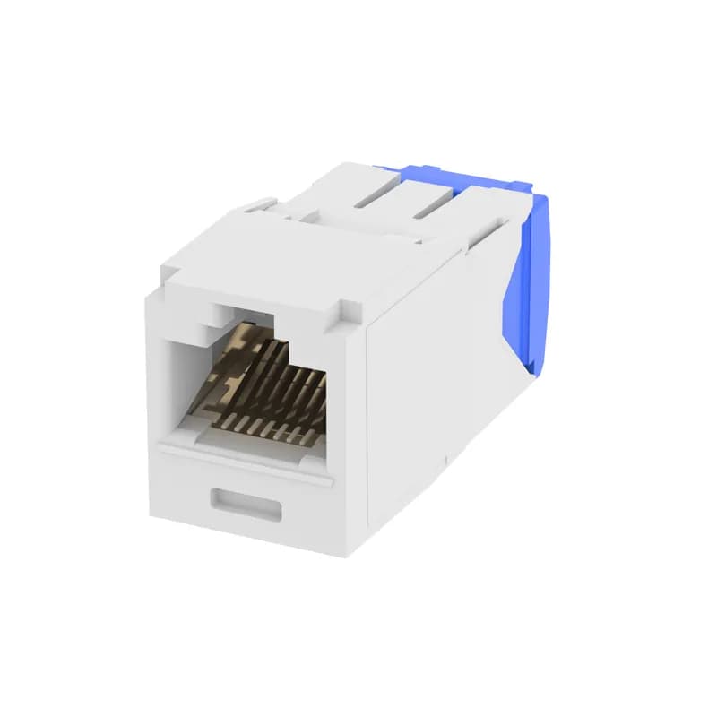 The Mini-Com Cat 6A UTP RJ45 Corrosion Resistant TG Jack Module is designed to terminate 4-pair, 22-26 AWG twisted pair cable. Each module is 100% factory tested to exceed industry standard performance requirements. TG style termination eliminates the need for a termination tool. Each jack is individually serialized for traceability and is compatible with Mini-Com Modular Patch Panels and Faceplates. A polymer based gel protects electrical contacts and internal components by reducing the ingress of moisture and other corrosive elements such as salt, providing improved long term performance.
