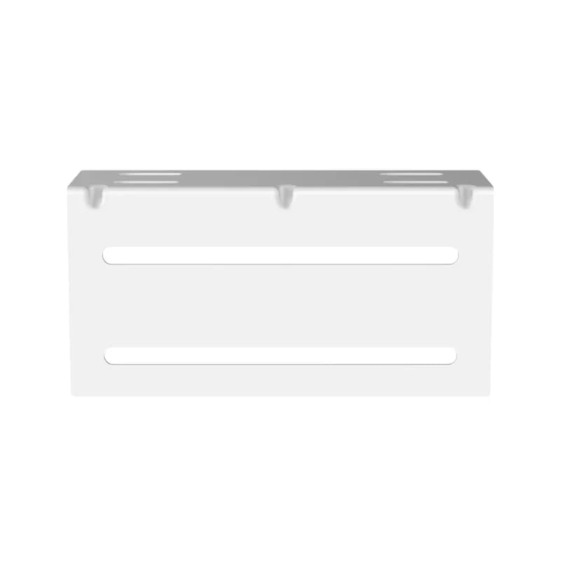 Wire Basket Wide Wall Termination brackets comes in a set of 2 pieces. To be used with 6",8",18" and 24" basket . It comes in a white coated finished. It requires PWBHKEZ or PWBHKBL which is sold seperately.