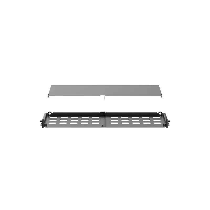 HD Flex Patch Panel Trunk Slack Plate with Rear Cover - 1RU - Black