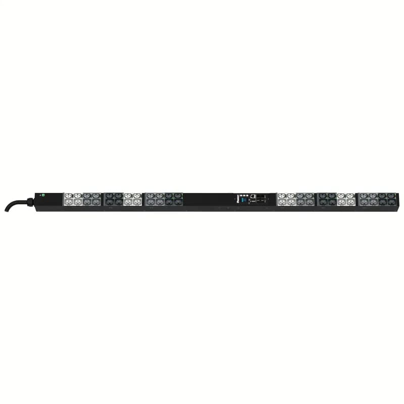 This Panduit G5 Monitored & Switched per Outlet PDU features (24)C13/C15, (24)C13/15/C19/C21 outlets. This PDU is designed with combination outlets which allows the receptacle to be used as an C13/C15/C19 or C21 outlet. It is a Dual Rated 20/16 amp 415V three phase PDU with an IEC 60309 3P+N+E 6h 20A/16A (IP44) input plug and a 10 foot (3m) power cord.