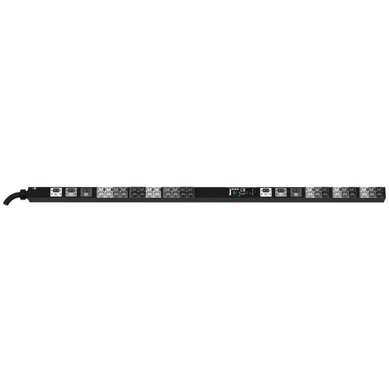 This Panduit G5 Monitored Input PDU features (21)C13/C15, (21)C13/C15/C19/C21 outlets. This PDU is designed with combination outlets which allows the receptacle to be used as an C13/C15/C19 or C21 outlet. It is a 60 amp 208V three phase PDU with an IEC 60309 3P+E 9h 60A (IP44) input plug and a 10 foot (3m) power cord.