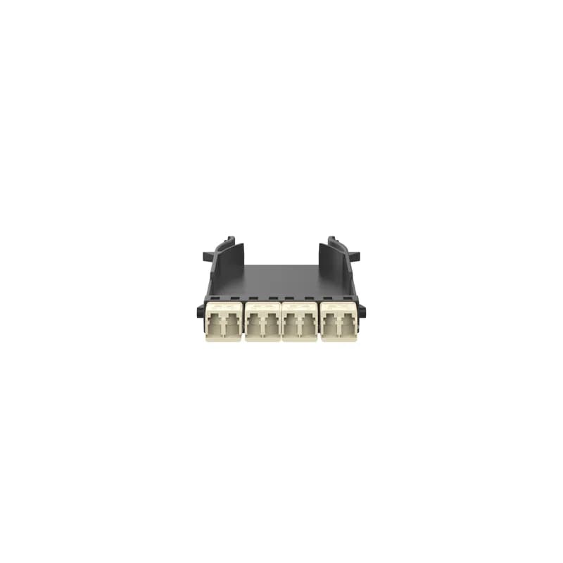 The HD Flex FAP Cassette features 4-ports and has duplex LC multimode adapters. It is ivory with zirconia sleeves with integral shutters to prevent contamination.