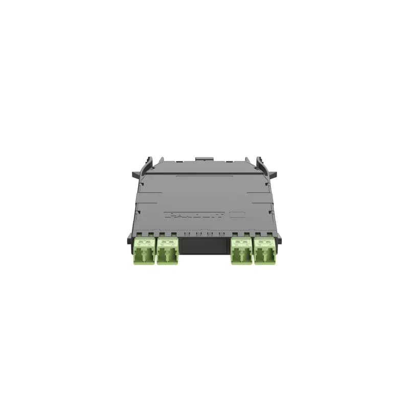 Panduit FHC3WO-08-10A - The HD Flex 4-to-1 Breakout Cassette is OM5 MPO to LC and supports 8 fibers total. It is optimized low IL and uses Method A polarity. The 6-port cassette has a black cover with a black MPO connector and 4 lime duplex LC adapters with integral shutters to prevent contamination.