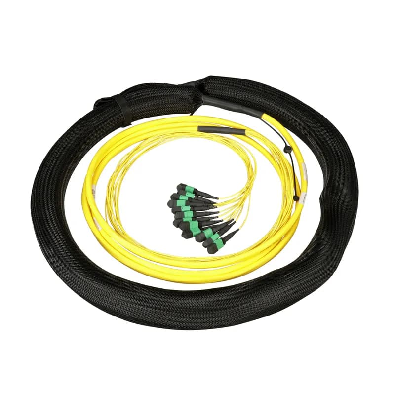 OS2 Singlemode 144-fiber I/O, Riser, LSZH, Cca Trunk, Female MPO to Female MPO, Method A Polarity, Std IL, Pulling Eye on one end, 50 Meters