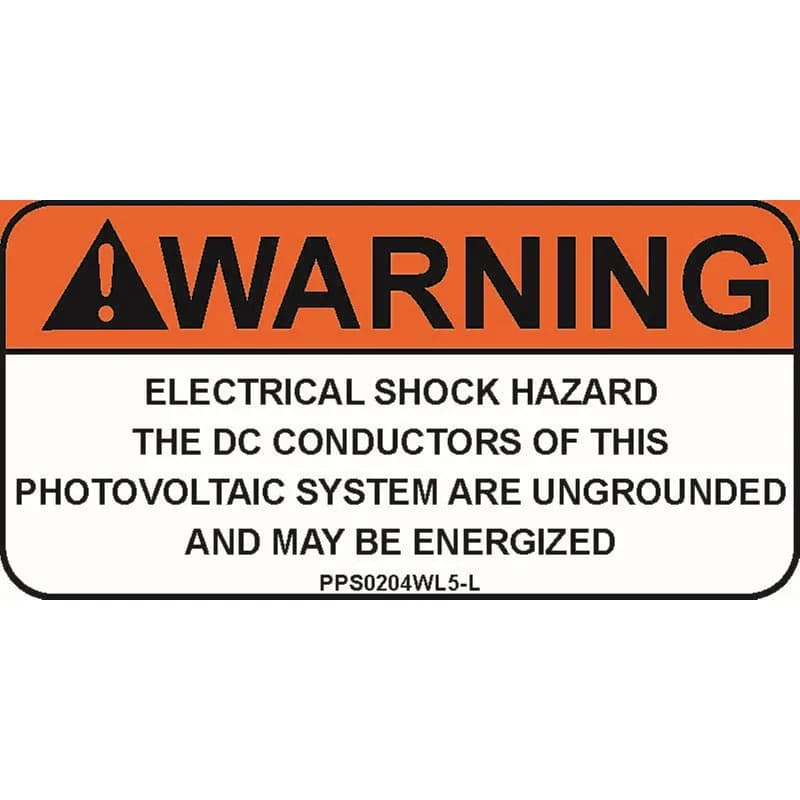 Solar labels are designed for long-term reliability in labeling applications subjected to high ultra violet light exposure. These labels provide reliability in both indoor and outdoor applications and have a clear overlaminate to function in harsh US and Canada environments. Solar Label, 2.00" H x 4.00" W, Warning Header, 'Electrical Shock Hazard' (Legend) with Caution Symbol, Polyester Adhesive, Black/White/Orange, 50 Labels/Package.