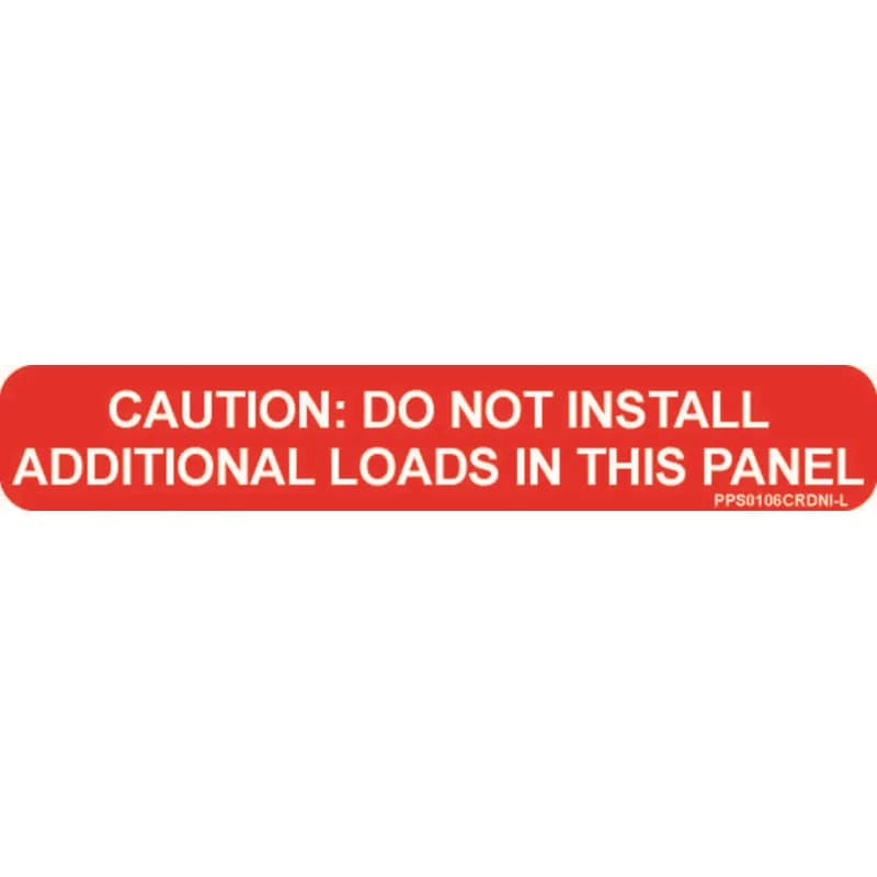 Solar labels are designed for long-term reliability in labeling applications subjected to high ultra violet light exposure. These labels provide reliability in both indoor and outdoor applications and have a clear overlaminate to function in harsh US and Canada environments. Solar Label, 1.00" H x 6.00" W, Caution Header, 'Do Not Install Additional Loads in this Panel' (Legend), Reflective Vinyl Adhesive, White/Red, 50 Labels/Package.